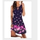 thumbnail image 2 of Estampado de moda cuello redondo vestido sin mangas vestido delgado mancha Eccomum Azul Flor Blanca XL, 2 of 4