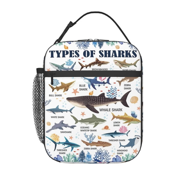 Shark Lovers Gift Lunch Bag Portable Thermal Lunch Box for Men and Women