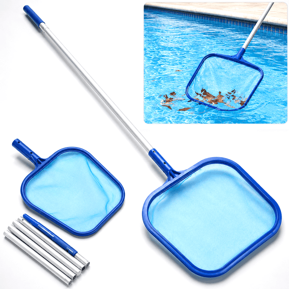 NIUTA® Pool Skimmer Net with 48 Inch Aluminum Pole, Fine Mesh Pool Net Leaf Skimmer for Swimming Pools, Lightweight Pool Cleaning Net for Leaves, Bugs & Debris, Hot Tubs, Spas, Ponds & Fountains