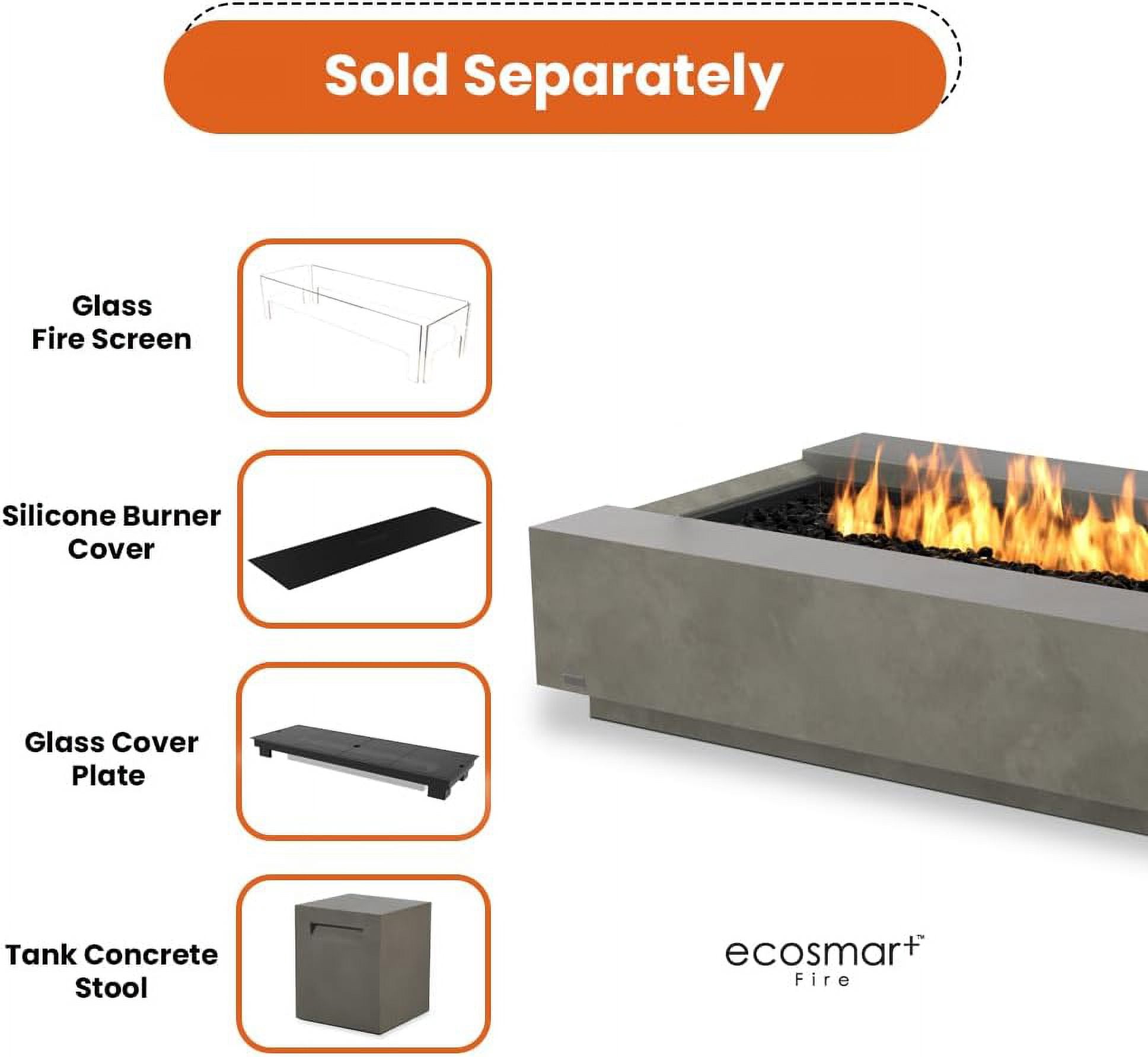 Ecosmart | Cosmo 50 Fire Pit Table | Natural Color | Stainless Steel Gas Burner | Elegant Curved Design with Versatile Wide Lip | Complements Any Decor and Setting