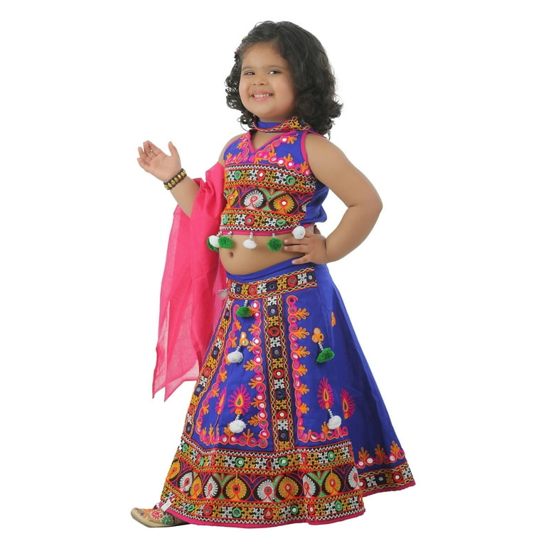 Ahhaaaa Kids Ethnic Cotton Blend Radha Dress Lehenga Choli Chania Choli Set For Baby Girls Walmart