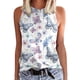 thumbnail image 1 of Playeras,Blusas y Tops,Ropa para Mujer Workout Tank Tops Camiseta sin mangas de verano para mujer Camiseta sin mangas con estampado informal Camiseta sin mangas con cuello en V (White, XL), 1 of 4