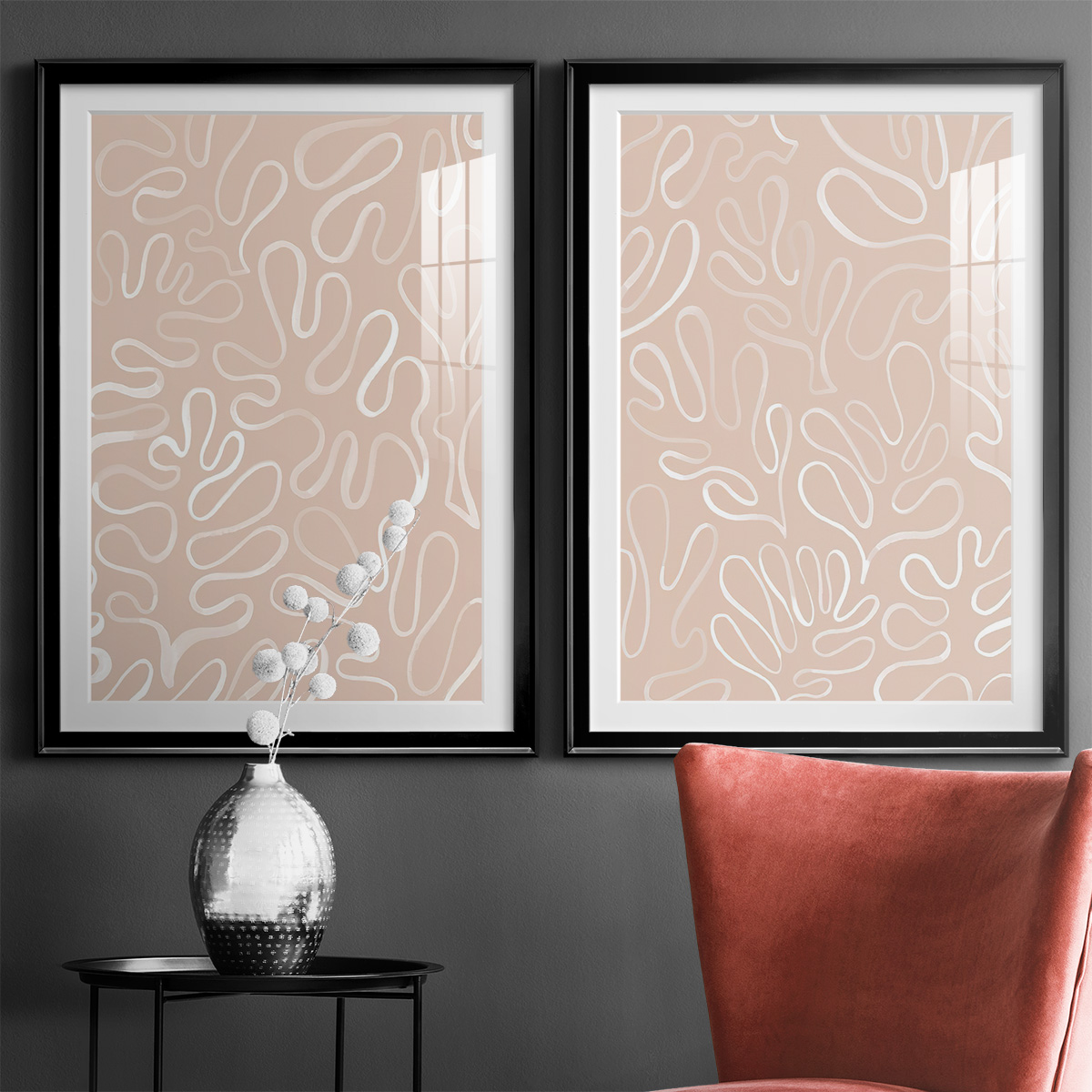 Wexford Home Matisse Pieces III Premium Framed Print, 18.5" x 24.5" - Ready to Hang, Black (Set of 2)