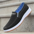 thumbnail image 4 of ZTTD Men's Shoes Fashion All Season Men Casual Shoes Flat Round Toe Non Slip Cloth Upper Colorblock Stripe Comfortable Slip On Simple Style, Sizes 39-44, 4 of 4
