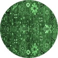 thumbnail image 1 of Ahgly Company Indoor Round Oriental Emerald Green Industrial Area Rugs, 6' Round, 1 of 4