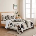 thumbnail image 5 of Full Quilt Set 78''x90'', Boho Black Brown Lightweight Bedspread Coverlet Set with 2 Pillow Shams, Geometric Southwestern Ethnic Vintage Breathable All Season Quilt Bedding for Bedroom/Guest Room, 5 of 9