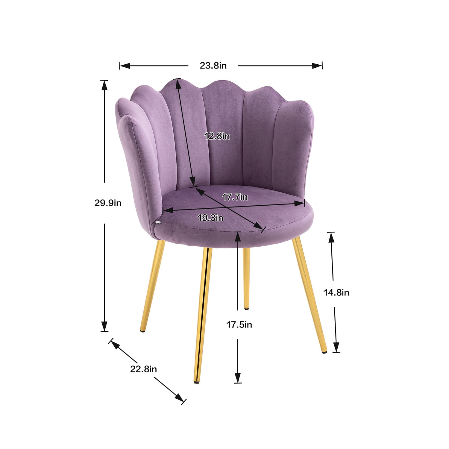 Kepooman Modern Accent Arm Chairs, Mid-Century Upholstered Side Seat with Solid Metal Legs, Purple Kepooman Modern Accent Arm Chairs, Mid-Century Upholstered Side Seat with Solid Metal Legs, Purple
