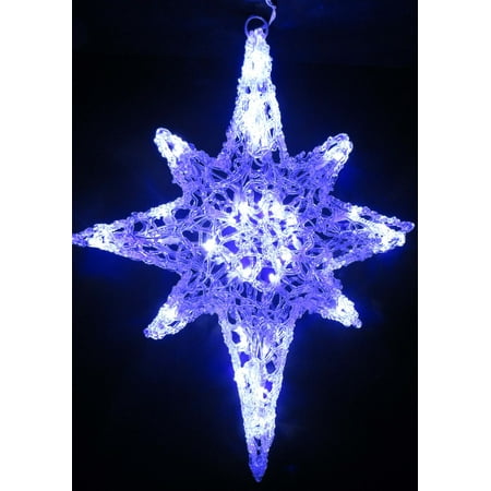 24 Led Lighted Color Changing Hanging Star Of Bethlehem Christmas