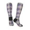 thumbnail image 4 of Balery Purple Floral Gingham Check Plaid Fun Novelty Socks Men'S Women'S Crew Socks Funny Crazy Novelty Socks Quirky And Cool Socks, 4 of 9