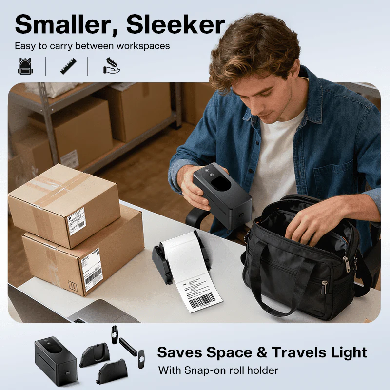 Phomemo Upgraded Touchscreen Thermal Label Printer, PM64D 4x6 Wireless Thermal Label Printers for Shipping Package, Compatible with Amazon, Shopify, USPS, Shipping Label Printer for Small Business