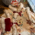 thumbnail image 2 of KAUOD Girls Chinese Traditional Corduroy Coats Cute Embroidery Winter Fleece 𝗧ang Jackets Kids New Years Open Front Clothes, 2 of 7
