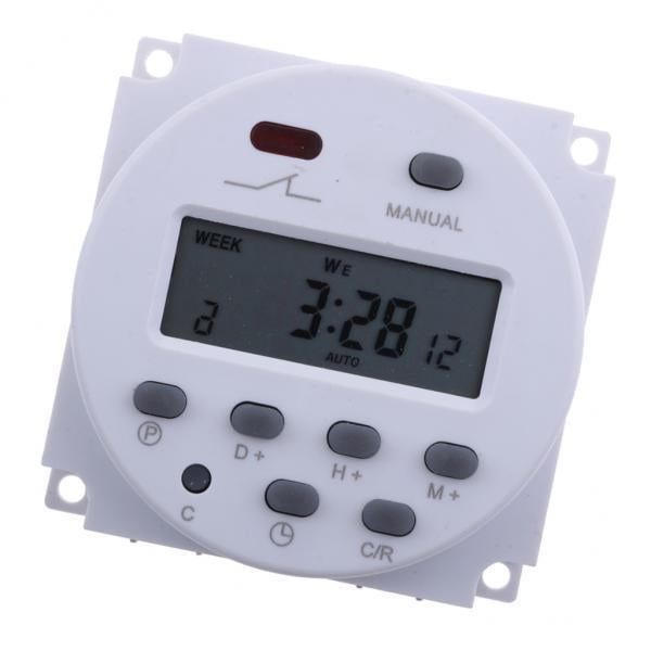2 Temporizadores Programables con LCD Digital de 12 V CC Semanales shamjiam Temporizador digital programable