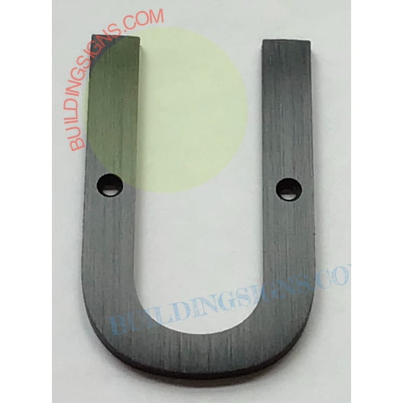 Apartment number U Sign ( Black Aluminium, 3 inch)-Floating Mount Apartment Number sign-The Mont Dom line -ref18722