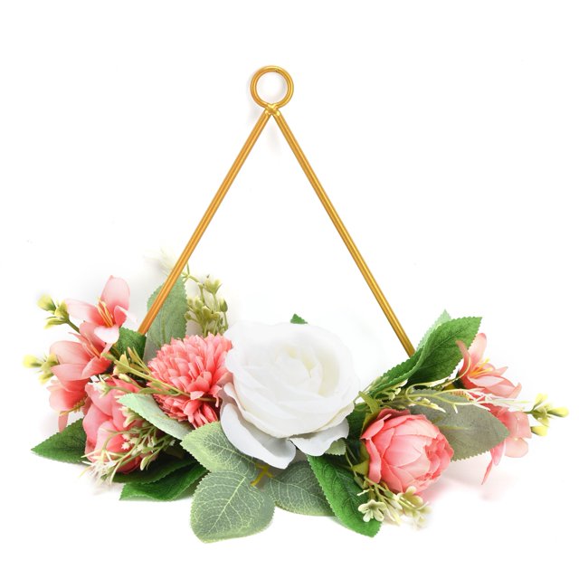Guirnalda de aro de Metal, guirnalda para decoración del hogar, ramo de boda, colgante de pared para puerta delantera, triángulo