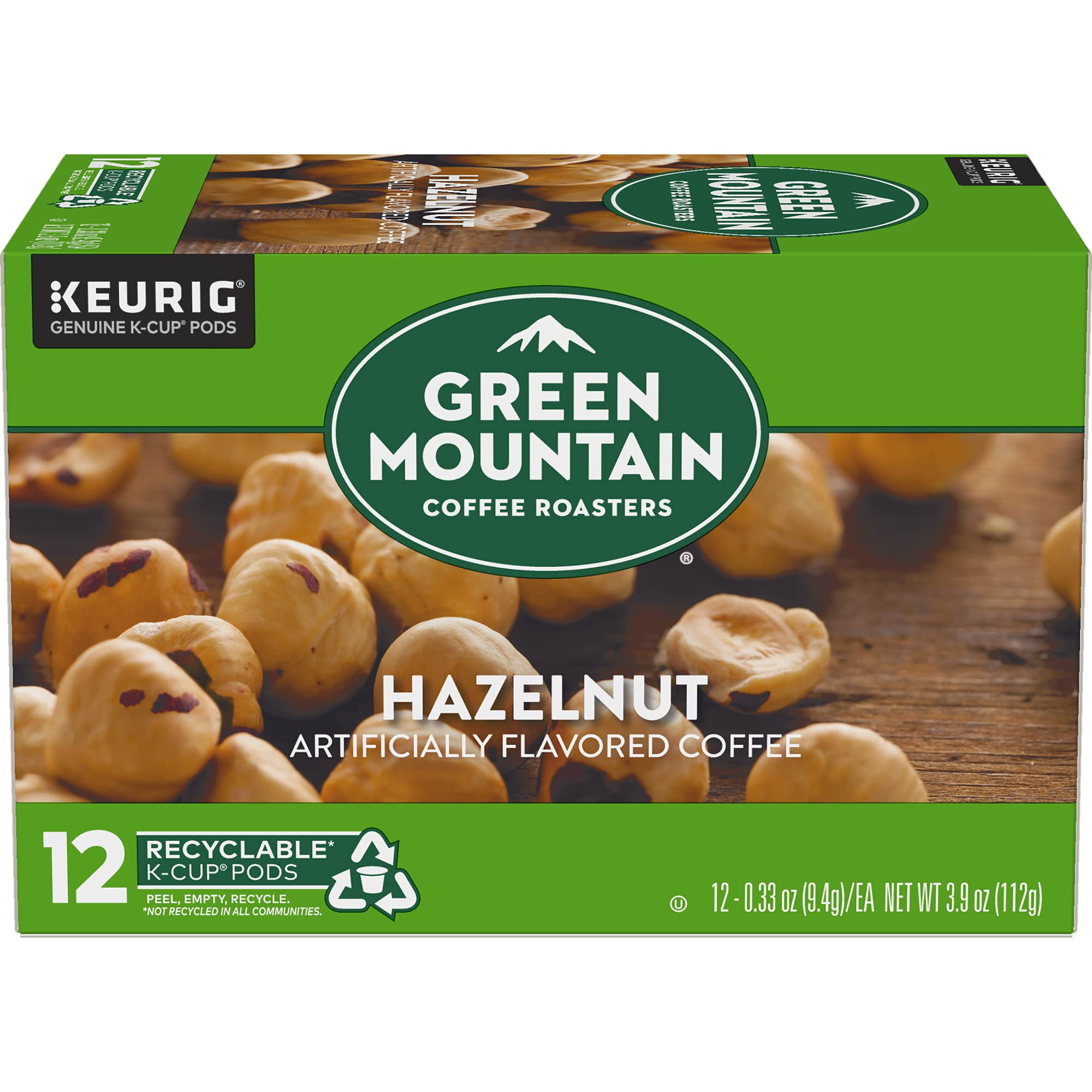 Green Mountain Coffee Roasters Hazelnut Keurig Single-Serve K-Cup Pods, Light Roast Coffee, 12 Count (Pack Of 5).