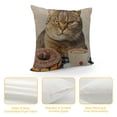 thumbnail image 4 of Qinduosi Throw Pillow Case Holds a Cup of Coffee and Orange Glazed Square Cushion Cover Standard Pillowcase for Men Women Home Decorative Sofa Armchair Livingroom White, 4 of 5