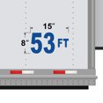 thumbnail image 3 of Set of 2 - 53 feet 53 ft 53' Trailer Length Vinyl Decal Sticker - Many Colors & Sizes - Trailer Sign Semi-Trailer Length Number Truck Safety Markings for Dry Van and Reefer Trailers (15" x 8", Blue), 3 of 8