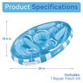 thumbnail image 3 of Sun's Out Floating Snack Bar - Light Blue Cabana Stripe Inflatable Pool Float for Ages 14+, 3 of 6