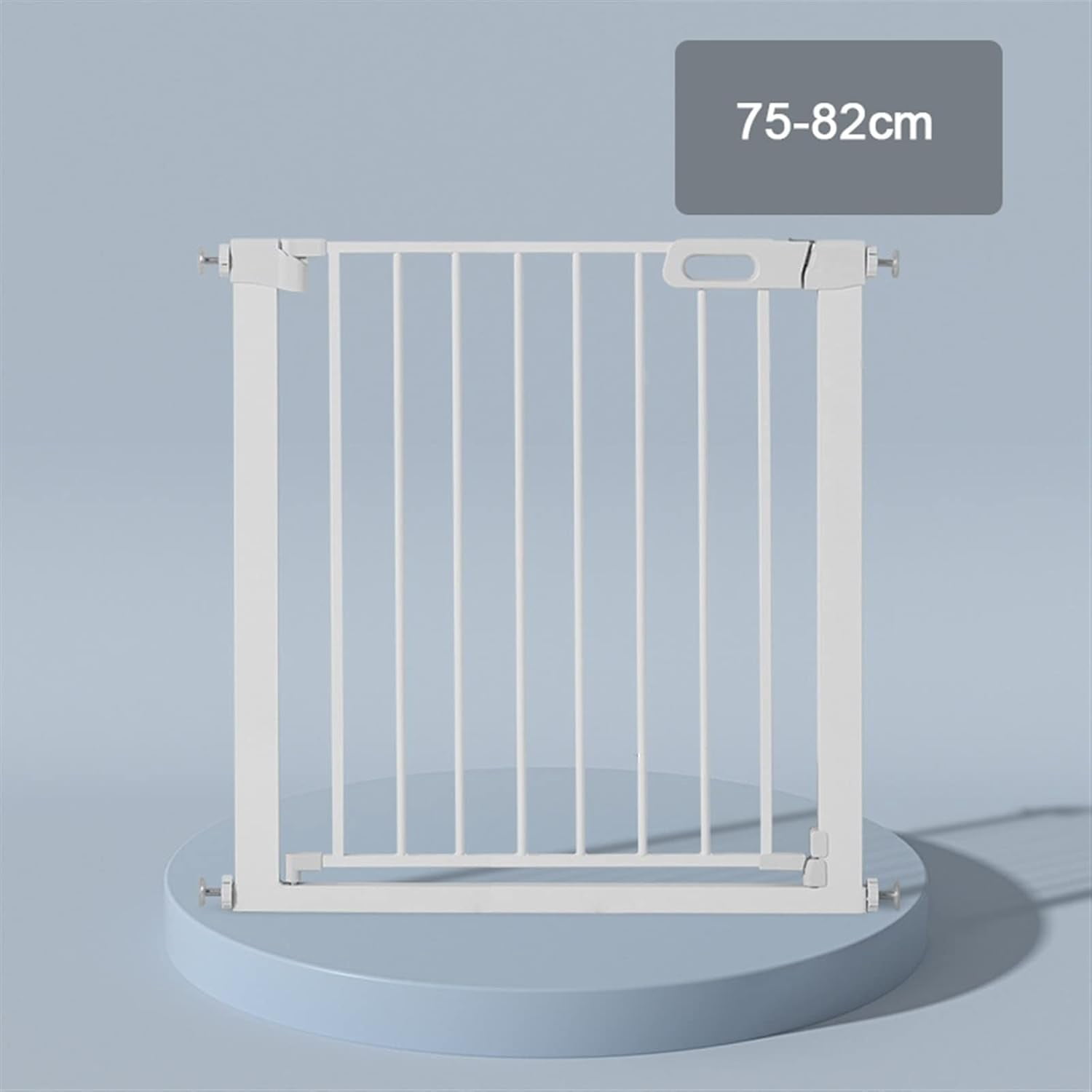 Gamvdout Stair Gate for Dogs, Wide 75-82Cm Metal Safety Gate, Tall 76Cm Pet Fence, for Doorways Hallways/White/Upgrade