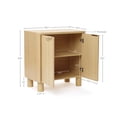 thumbnail image 2 of LuxenHome Natural Wood Finish 2-Door Storage Cabinet, Manufactured Wood Organizer for Home & Office, 2 of 12