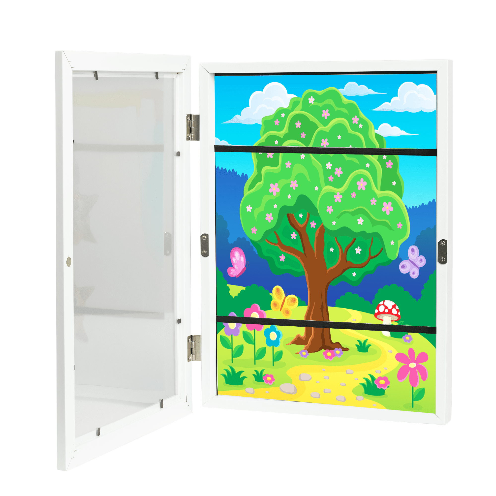 Storvive 2 Pack Art Frames, 8.27" x 11.69" Magnetic Front Opening Artwork Frames, Changeable Picture Storage Frames, Crafts Painting Art Display, White