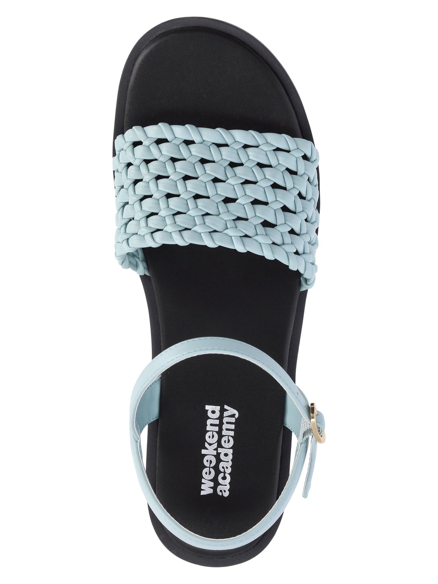 Weekend Academy Girls Faux Leather Woven Sandals