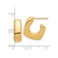 thumbnail image 4 of Boucles d'Oreilles en Or Jaune 14K Carrées Polies en Forme de J, 4 of 4