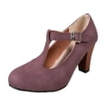 thumbnail image 2 of DIVVce T-Strap Mary Jane Heels For Women Closed Toe Adjustable Buckle Comfort Office Footwear, 2 of 8