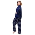 thumbnail image 2 of Angelina Women's Kangaroo Pocket Shirt Top with Flannel Pants Pajama Set, 2 of 5