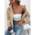 thumbnail image 4 of Chaqueta Ligera de para Mujer, de Larga, con Cremallera y Botones A Presión, para Otoño. Albaricoque M, 4 of 10