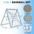 thumbnail image 2 of 2-in-1 Baseball Pitching Rebounder Net, 5x4Ft With 9-Hole Target and Adjustable Angles, Strike Zone Practice Trainer for Softball and Baseball, Backyard Training Equipment, 2 of 6