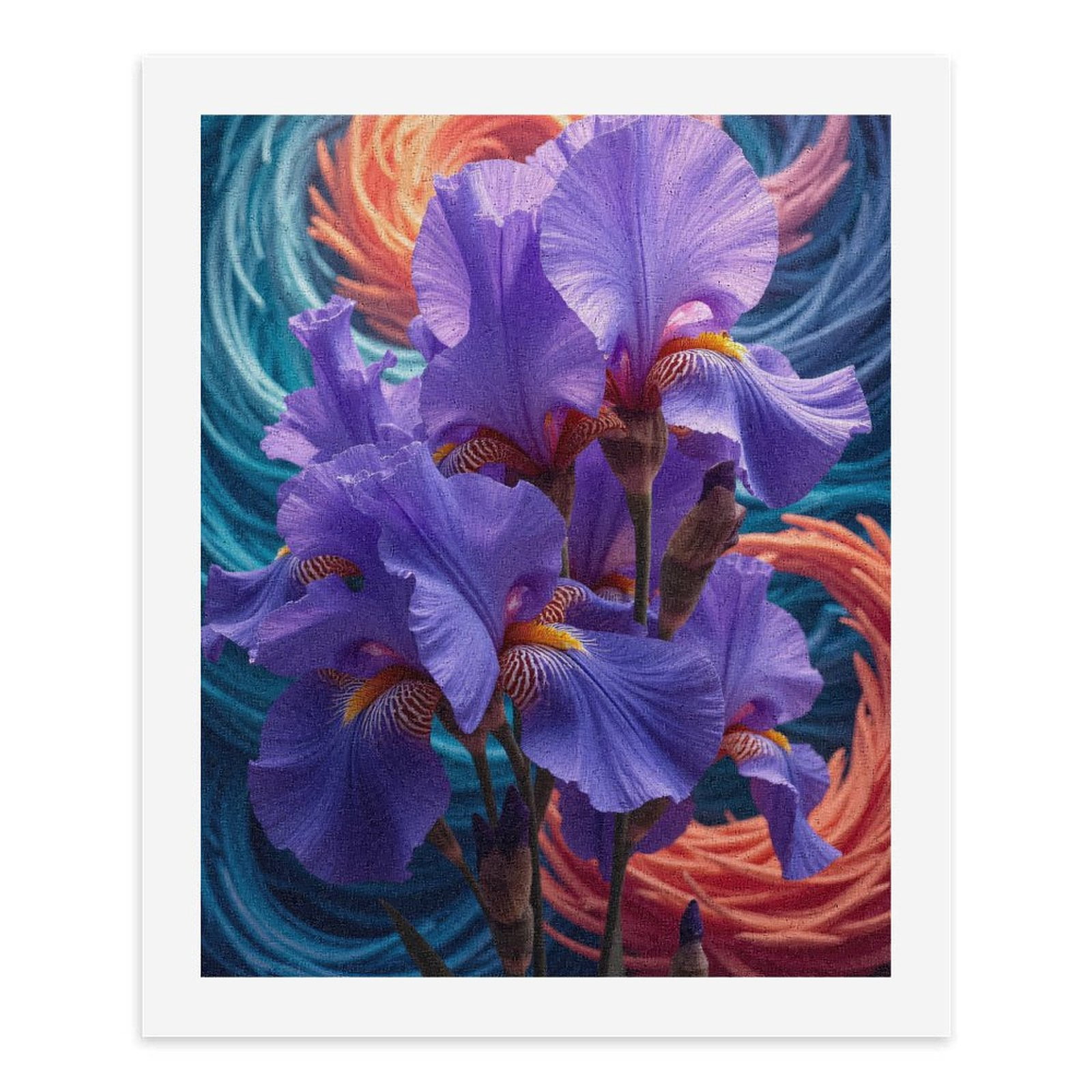 Paint By Numbers Kit for Adults Beginner - Purple Iris Swirl Abstract Art DIY Canvas Painting Kits for Adults, Frameless Paint By Number for Adults for Home Wall Decor 16x20 Inch