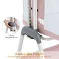 thumbnail image 6 of ANGELBLISS Flat Bedside Bassinet with Storage Basket, Easy Folding Portable Crib with Wheels, Included Breathable Mesh, Cozy Mattress(Pale Pink)(0-6 months), 6 of 8
