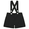 thumbnail image 4 of IDOPIP Baby Boys Formal Suit Gentleman Set Short Sleeve Romper Suspenders Shorts Pants Bowtie Tuxedo Outfits, 4 of 10