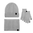 thumbnail image 3 of 3-Piece Knitted Hat Scarf Gloves Set for Women & Men, Warm Winter Accessories for Cold Weather, Soft Wool Blend Trio for Outdoor Activities, Matching Winter Set for Autumn and Winter Season Wear Grey, 3 of 5