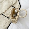 thumbnail image 2 of Bolso de mano de paja Bolso de mano de tejido casual Bolso de playa portátil elegante simple Monedero, 2 of 7
