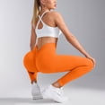 thumbnail image 4 of felwors No Front Seam Workout Leggings for Women Tummy Control Lifting Leggings Buttery Soft Gym Yoga Pants (Orange, M), 4 of 4