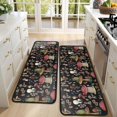 thumbnail image 4 of Kitchen Rugs Sets Of 2,Red Mushroom Frog Black Pattern Anti Fatigue Kitchen Mat Rugs Non Slip Washable,Decorative Kitchen Floor Mats for Kitchen,Sink,Laundry,17"x47"+17"x47", 4 of 5