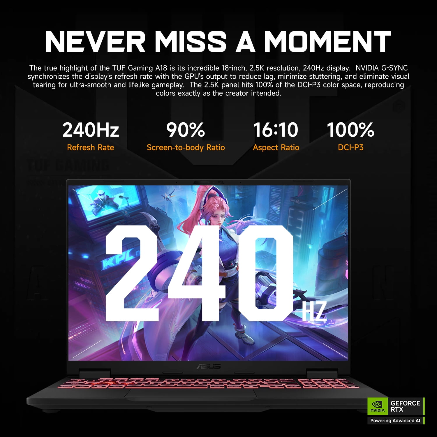 Asus Tuf A18 Rtx 5070 Gaming Laptop, 18" Wqxga 240Hz, Amd Ryzen 7 260 Processor, 16gb Ram, 1tb Ssd, Windows 11 Home