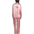 thumbnail image 5 of Liacowi Women 2 Piece Satin Pajamas Set Flower Print Long Sleeve Shirts Tops and Pants Casual Sleepwear Loungewear Outfits, 5 of 6