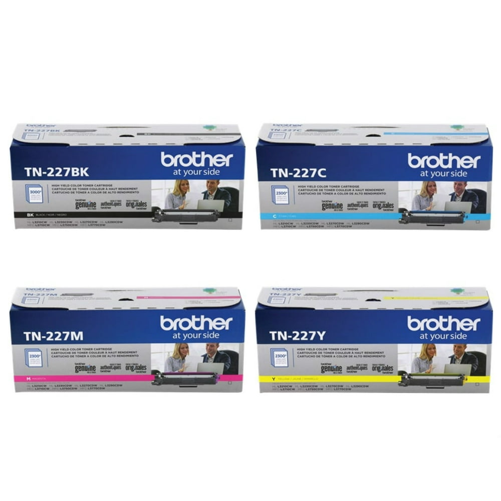 Brother TN227 4 Pack Toner Set (TN227BK, TN227C, TN227M, TN227Y