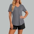 thumbnail image 4 of GUACER Women's T Shirts Fashion Solid Color Sun Protection UPF 50+ Round Neck Loose Fit Short Sleeve Tops, 4 of 7