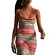 thumbnail image 4 of Lucakuins Vestido largo ajustado con cuello halter para mujer, sin mangas, sin espalda, con estampado de rayas, vestido bohemio Lucakuins  moda, 4 of 9