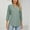 Green, variant on ZZwxWA Women's V- Neck Solid Color Three Quarter Sleeve Lapel Tops