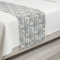 thumbnail image 2 of Acanthus Bed Runner, Repeating Pattern with Antique Inspired Dotwork Motif Damask, Decorative Accent Bedding Scarf for Hotels Homes and Guestrooms, Twin, Violet Blue Eggshell, by Ambesonne, 2 of 2