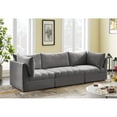 thumbnail image 2 of Meridian Furniture Jacob Grey Velvet Modular Sofa, 2 of 9