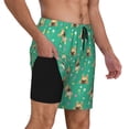 thumbnail image 2 of Yiaed Bulldog Puppy Flower Print Mens Swim Trunks Bathing Suit Compression Liner Beach Swim Shorts Swimwear Quick Dry Zipper Pocket No-Chafing Board Short-XX-Large, 2 of 6