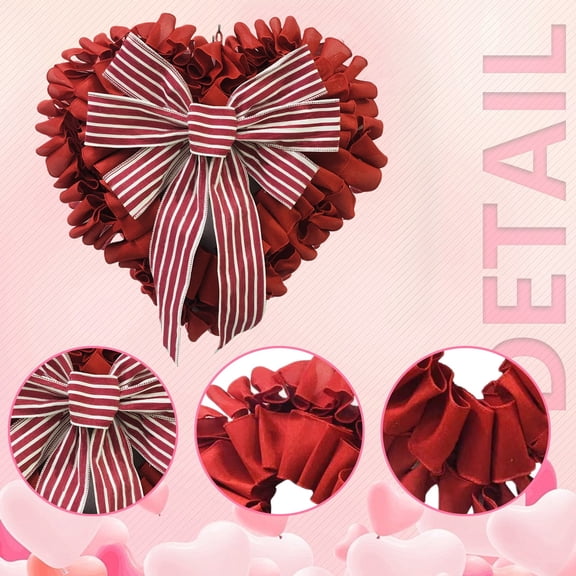 RyanK Easter Decorations Valentines Day Decor Wreaths For Front Door Outside Valentine Decorations For The Home Heart Shaped Wreath For Outdoor Valentine's Day Wreath Decoration