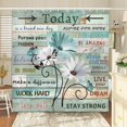 thumbnail image 3 of Rustic Teal Floral Shower Curtain, Motivational Inspirational Education Shower Curtain Set, Coutry Farmhouse Teal Blue Turquoise Wooden Plank Barn Fabric Bathroom Bath Curtains 12PCS Hooks,70X70IN, 3 of 3
