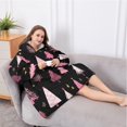 thumbnail image 5 of Oversized Wearable Blanket Hoodie,Black and Pink Christmas Tree Pattern Sherpa Blanket Hoodie with Super Pockets,Super Warm Fuzzy Pullover for Women & Men, 5 of 6